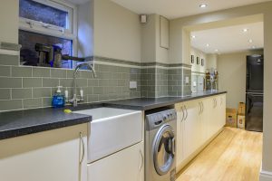 Cellar Conversion with kitchen utilities with washing manchine. Groby Road, Chorlton, Manchester