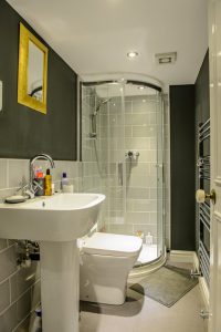 Orchard Street, Didsbury - Basement conversion bathroom - sink, shower and toilet