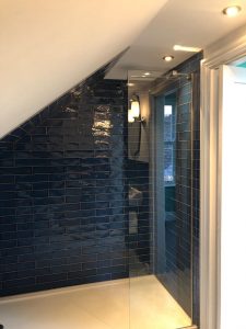 Bathroom Image - Navy Tiles - Loft Conversion - Monton, Greater Manchester